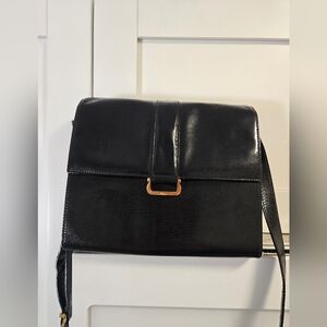 Vintage Salvatore Ferragamo Black Leather Shoulder crossbody Bag/ Purse Luxury